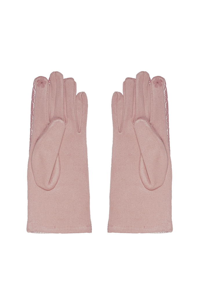 Handschoenen met gestikt patroon - roze Afbeelding3