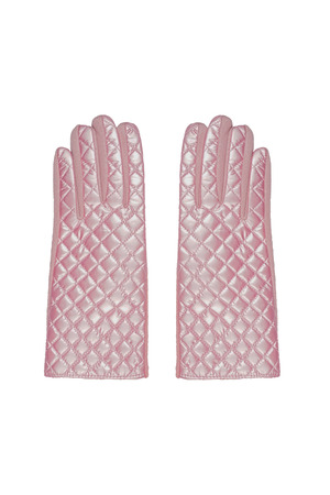 Gloves with stitched pattern - pink h5 