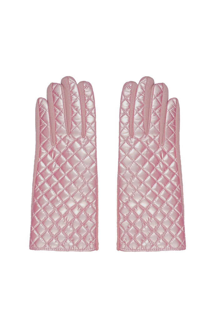 Handschoenen met gestikt patroon - roze 