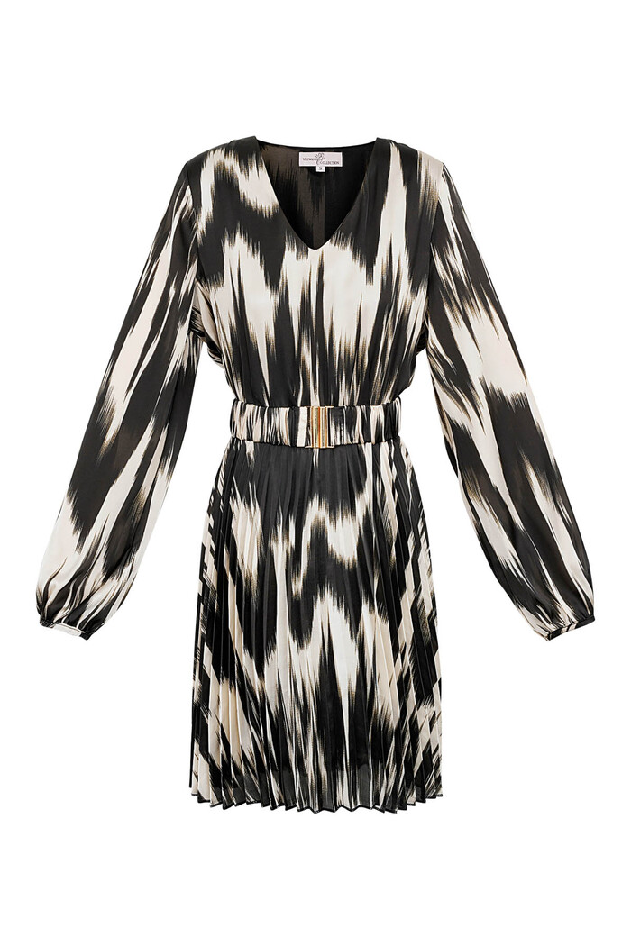 Kleid mit Streifenmuster - Schwarz/Weiß 
