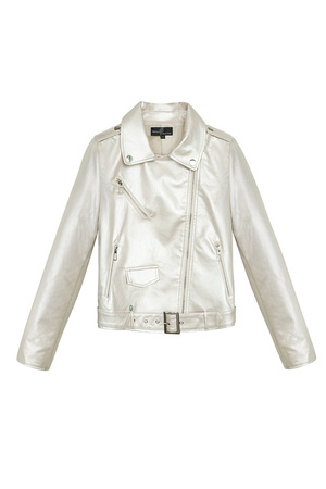 PU leather jacket - silver h5 