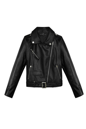 PU leather jacket - black h5 