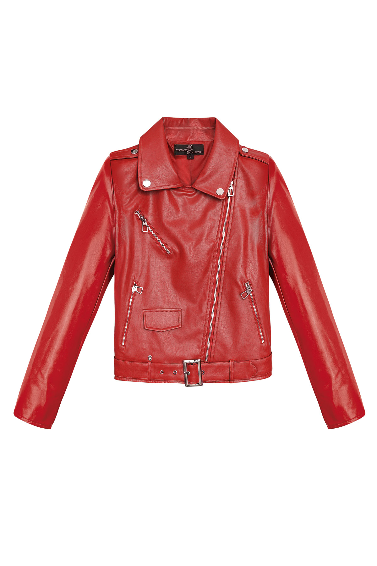 PU leather jacket - red