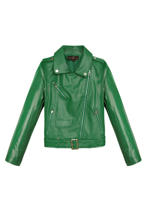 PU leather jacket - green h5 
