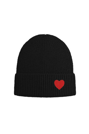 Hut mit Herzdetail – schwarz h5 