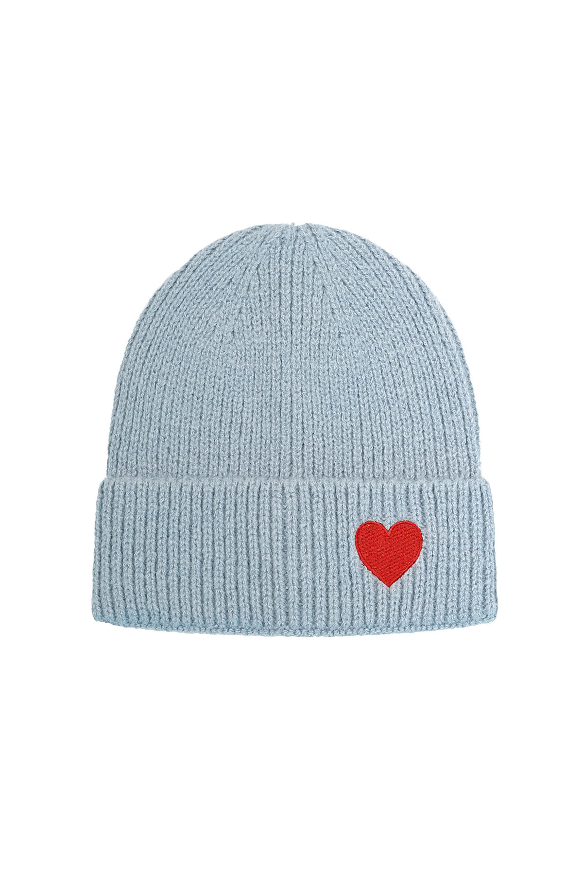 Hat with heart detail - blue