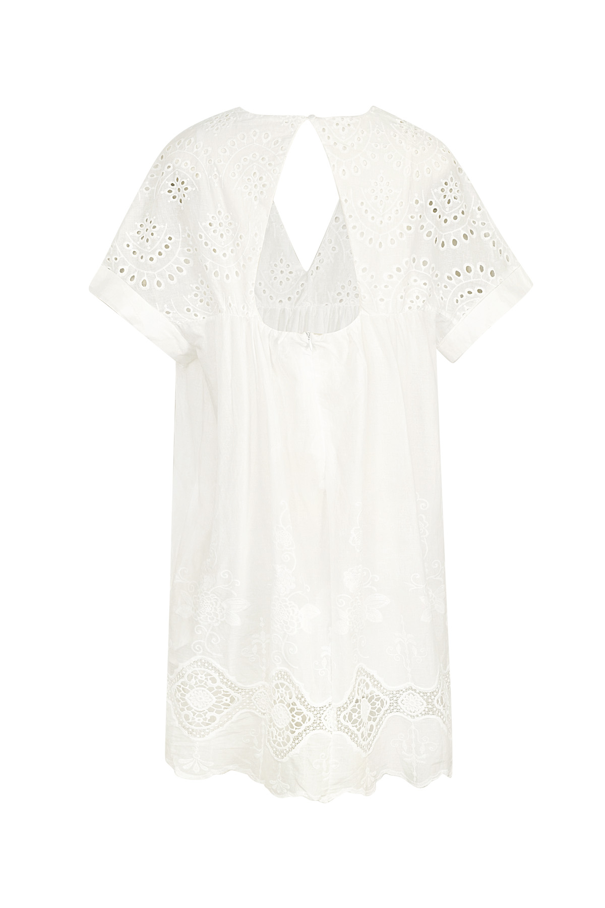 Korte jurk met open rug - wit h5 Afbeelding6