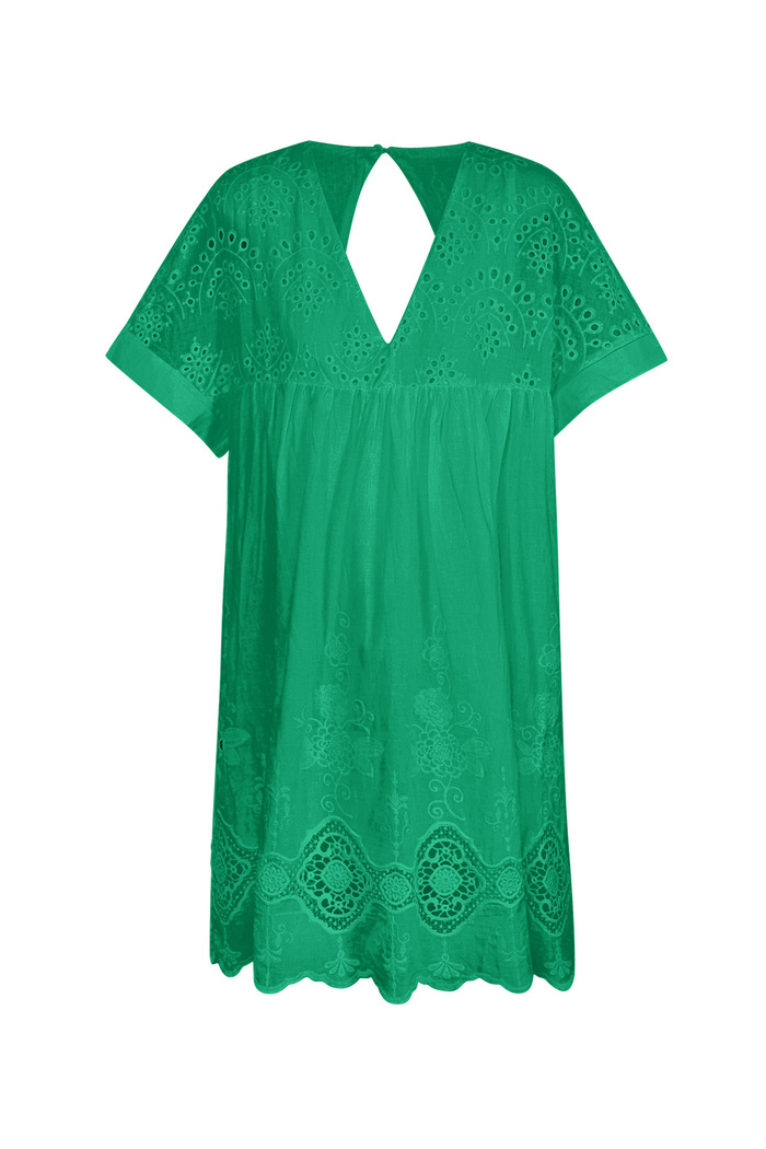 Korte jurk met open rug - groen 