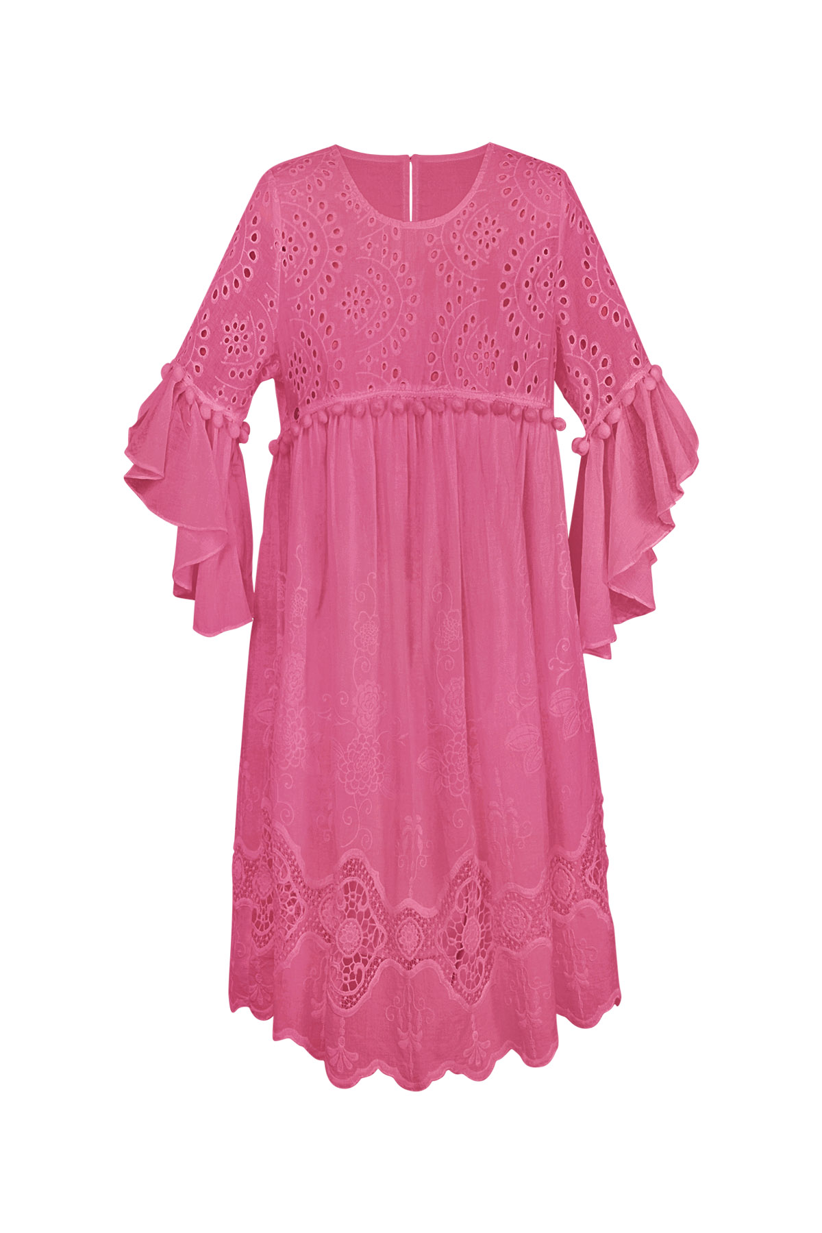 Dress embroidered details pink