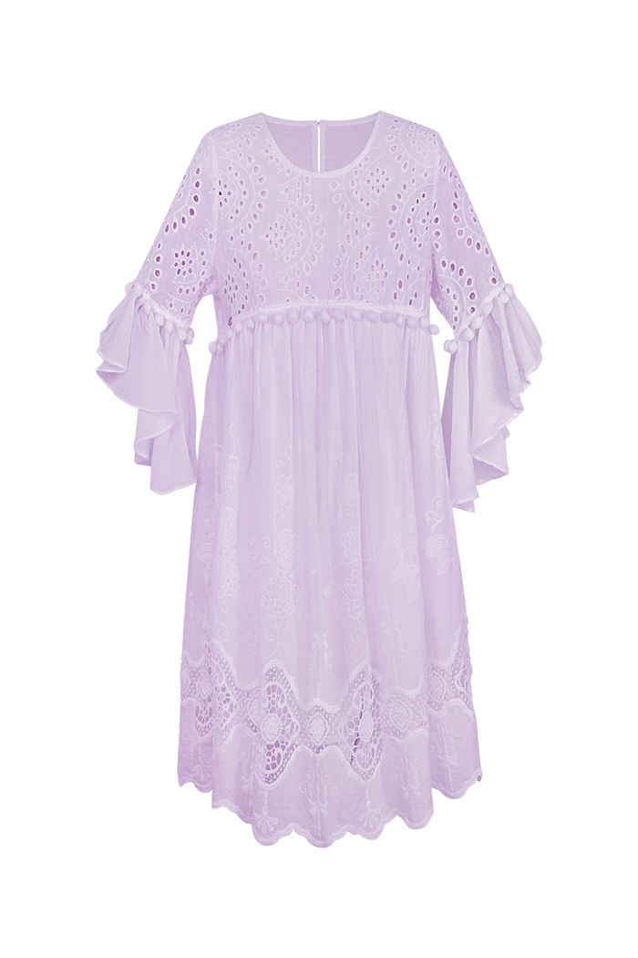 Dress embroidered details lilac 