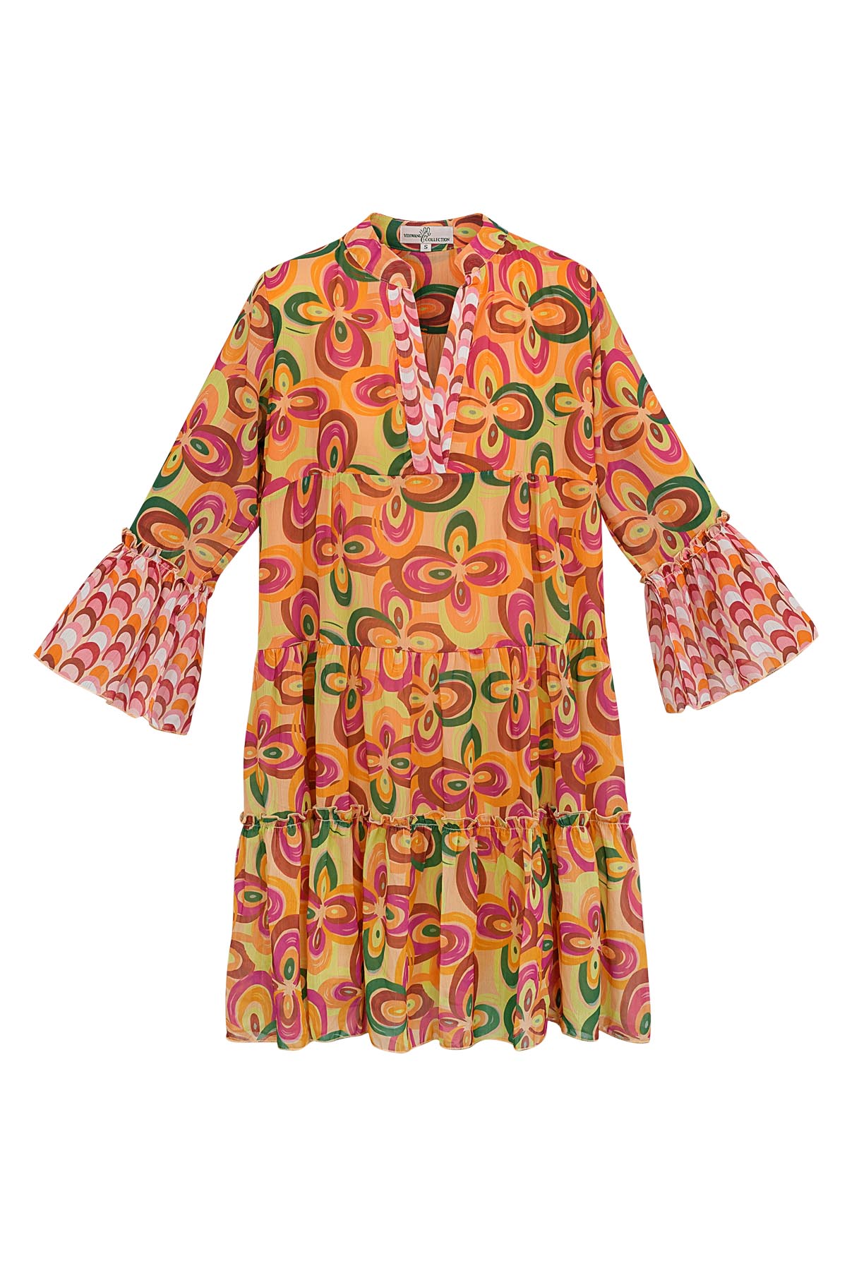 Sommerkleid mit Retro-Print – mehrfarbig