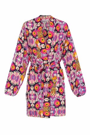 Kimono court imprimé coloré - multi h5 