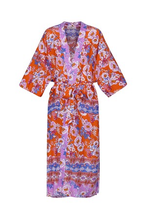 Kimono stampa floreale - arancione h5 