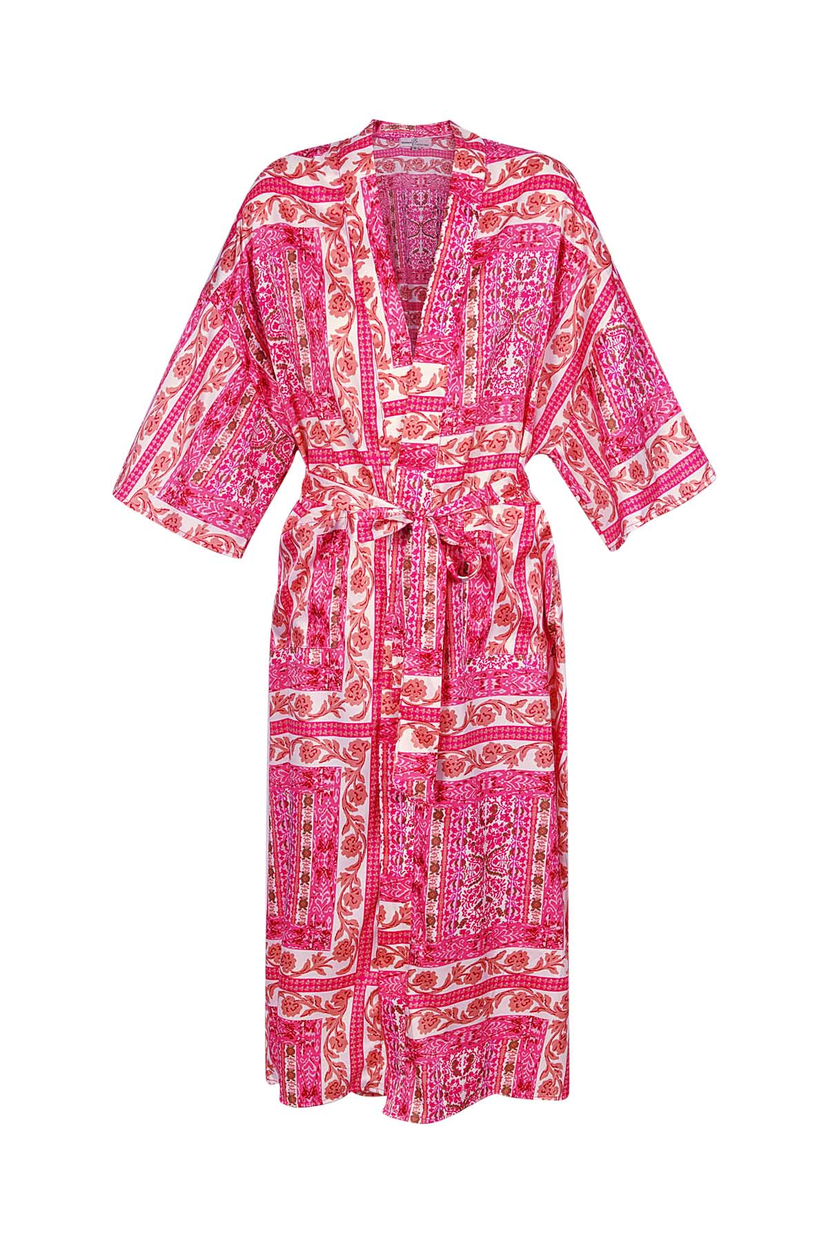 Kimono mit beschäftigtem Aufdruck – rosa h5 