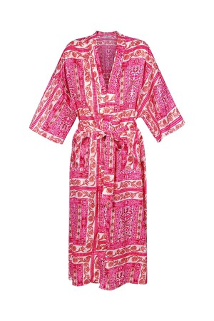 Kimono busy print - pink h5 