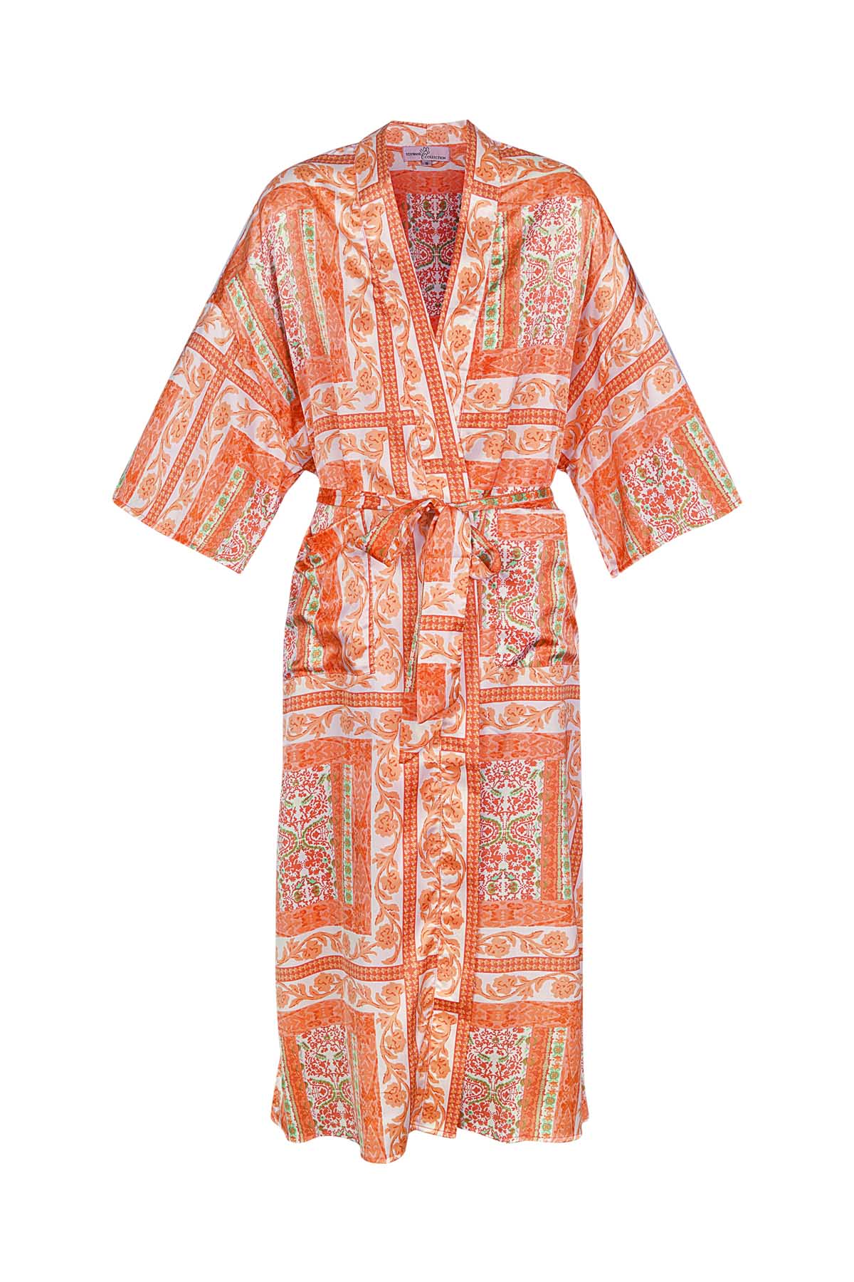 Kimono meşgul baskı - turuncu 