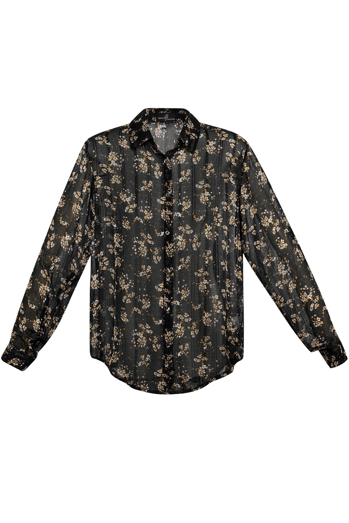 Blusa stampa floreale nera 2