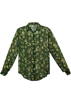 Bluse mit Blumendruck in Grün h5 