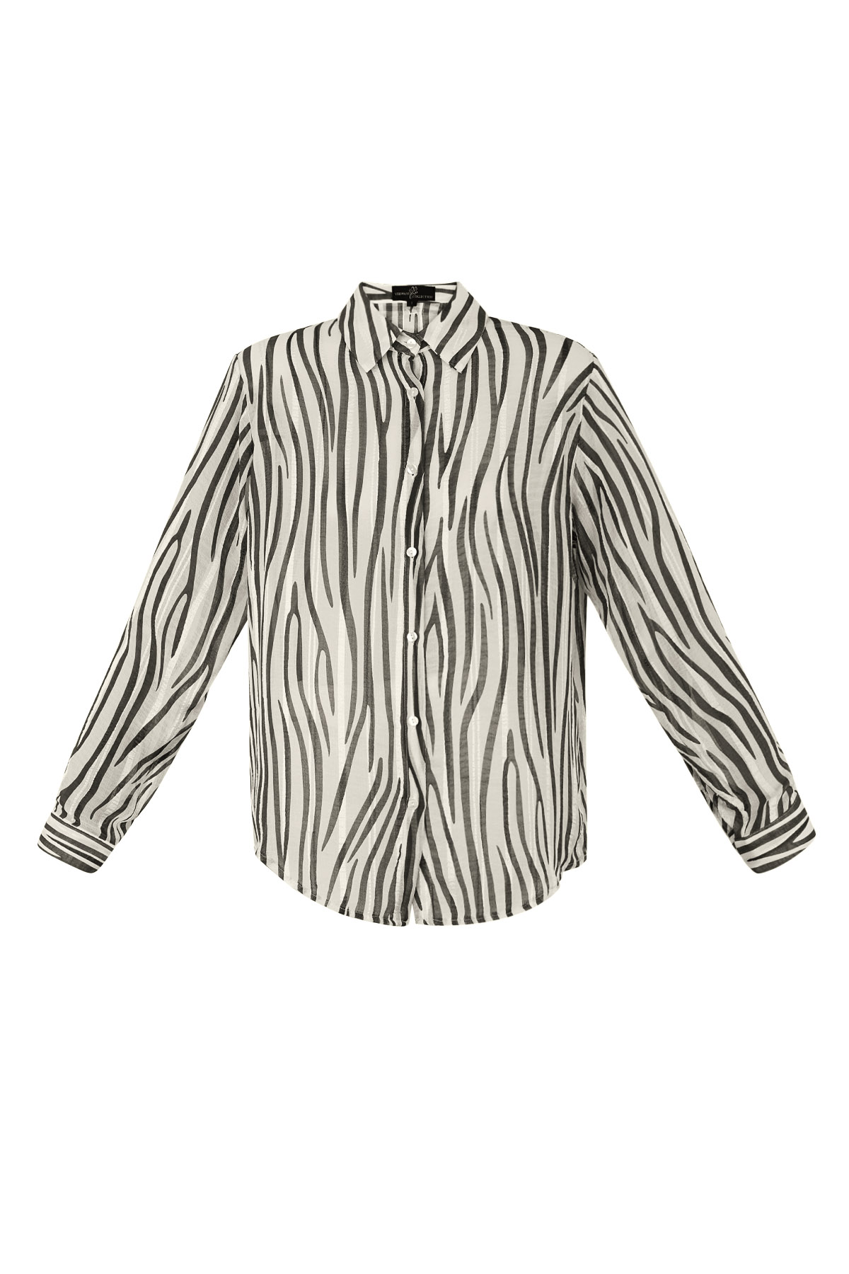 Bluse mit ästhetischem Druck - Schwarz/Weiß 