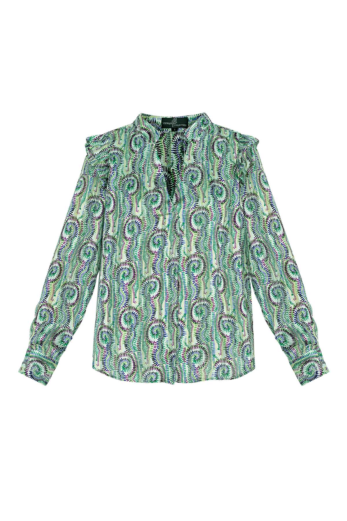 Blouse paisley print green h5 