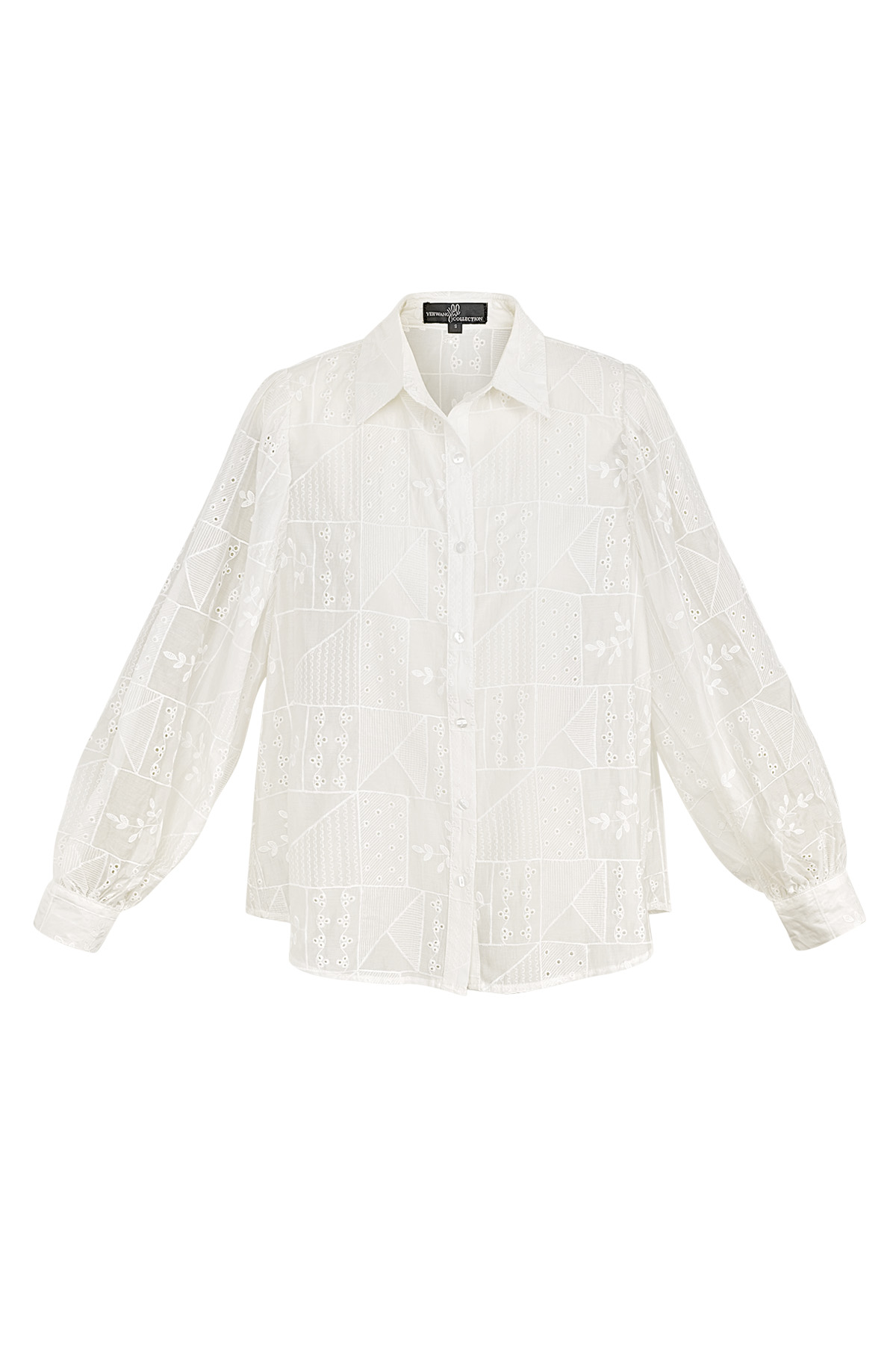 Blouse embroidered print white