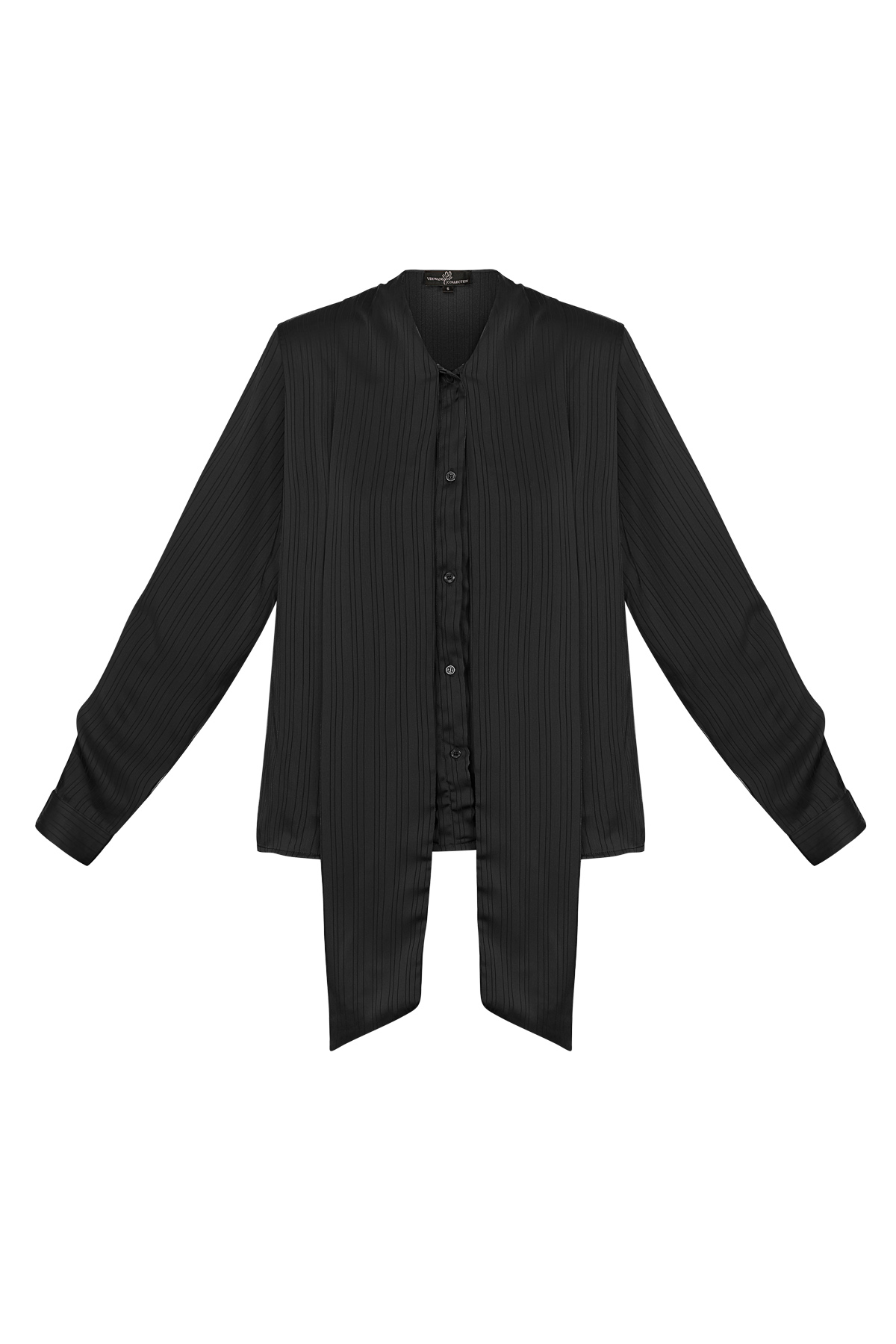 Fiyonk detaylı siyah bluz 