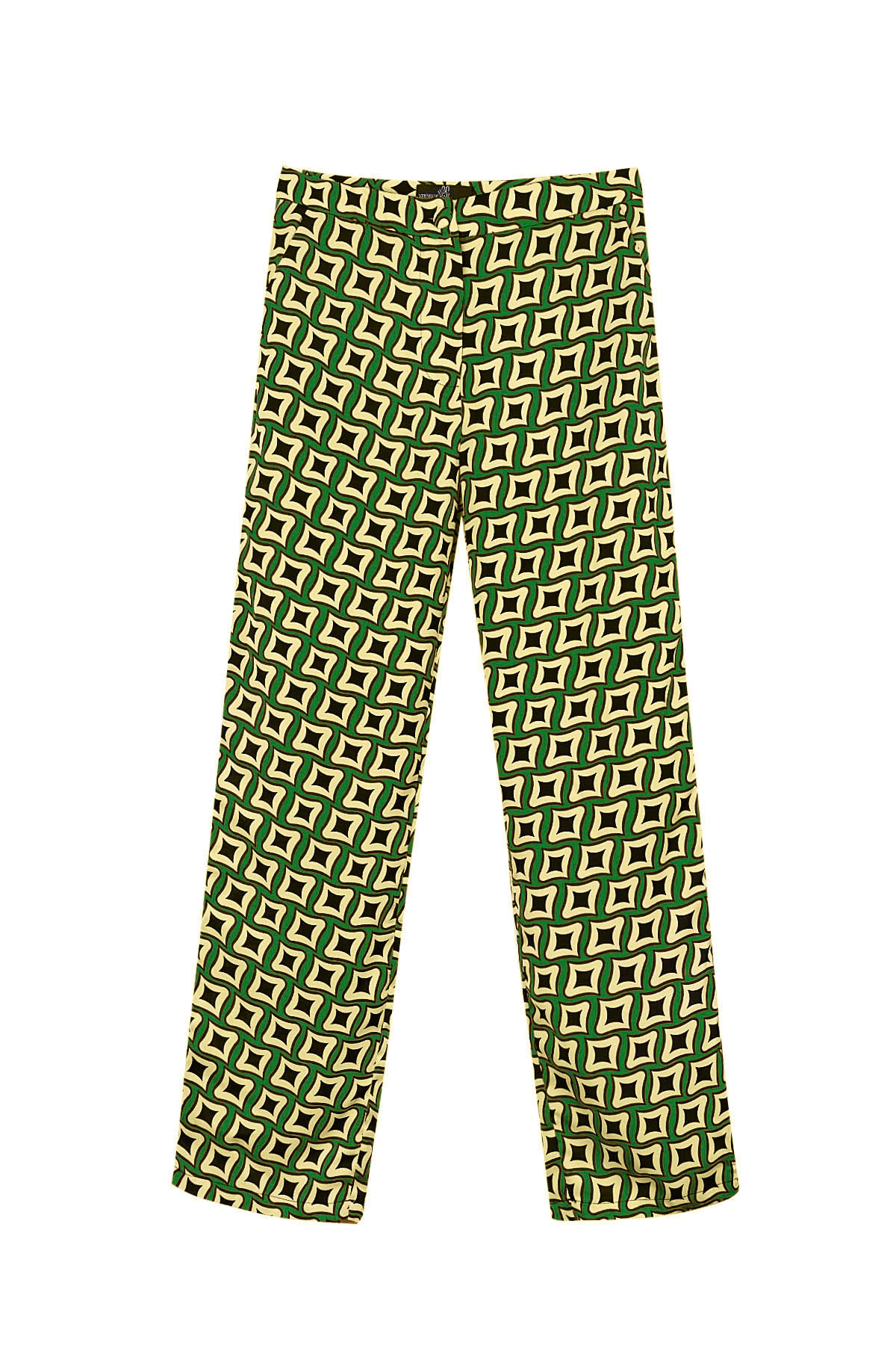 Pants retro print green h5 