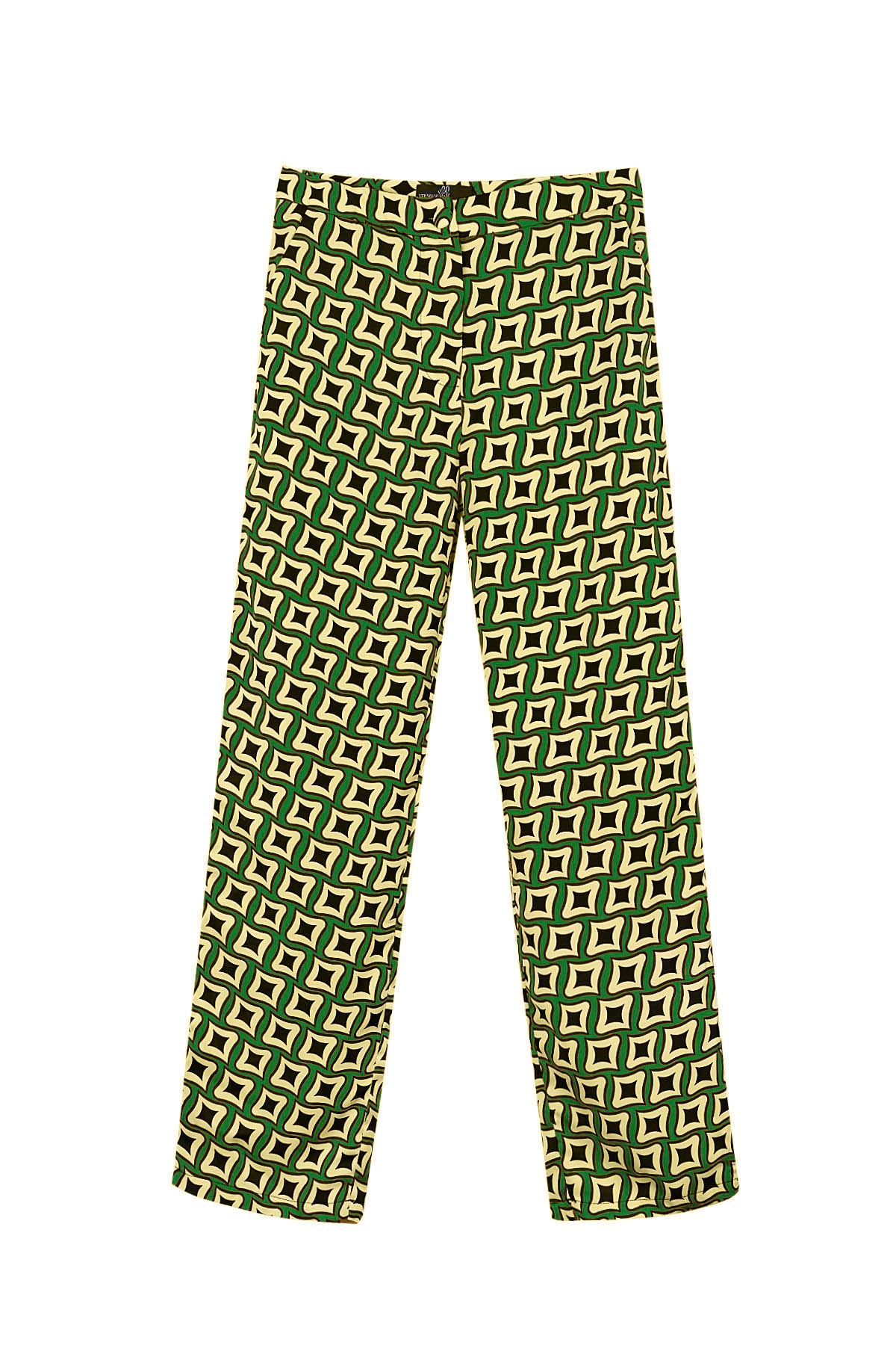 Pants retro print green 2