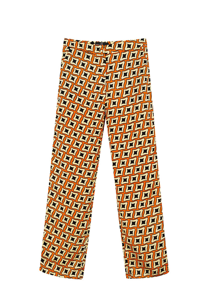 Pantolon retro desenli turuncu 