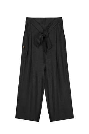 Pantalone lungo dettaglio fiocco nero h5 
