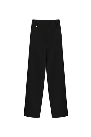 Pantalon met plooi - zwart h5 