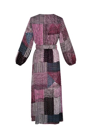 Maxi jurk over de top print roze h5 Afbeelding5