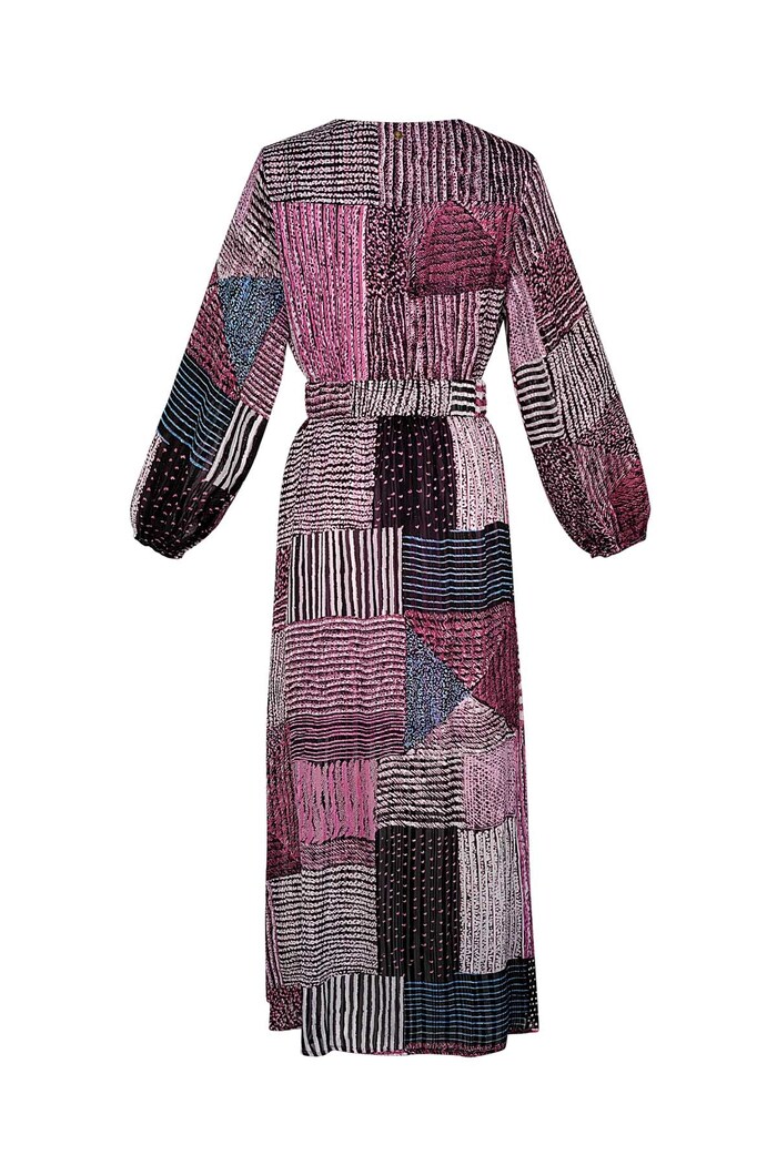 Maxi jurk over de top print roze Afbeelding5