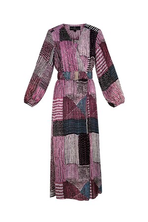 Maxi jurk over de top print roze h5 