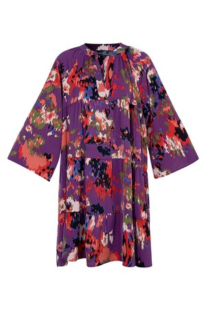 Dress three quarter sleeves print purple h5 