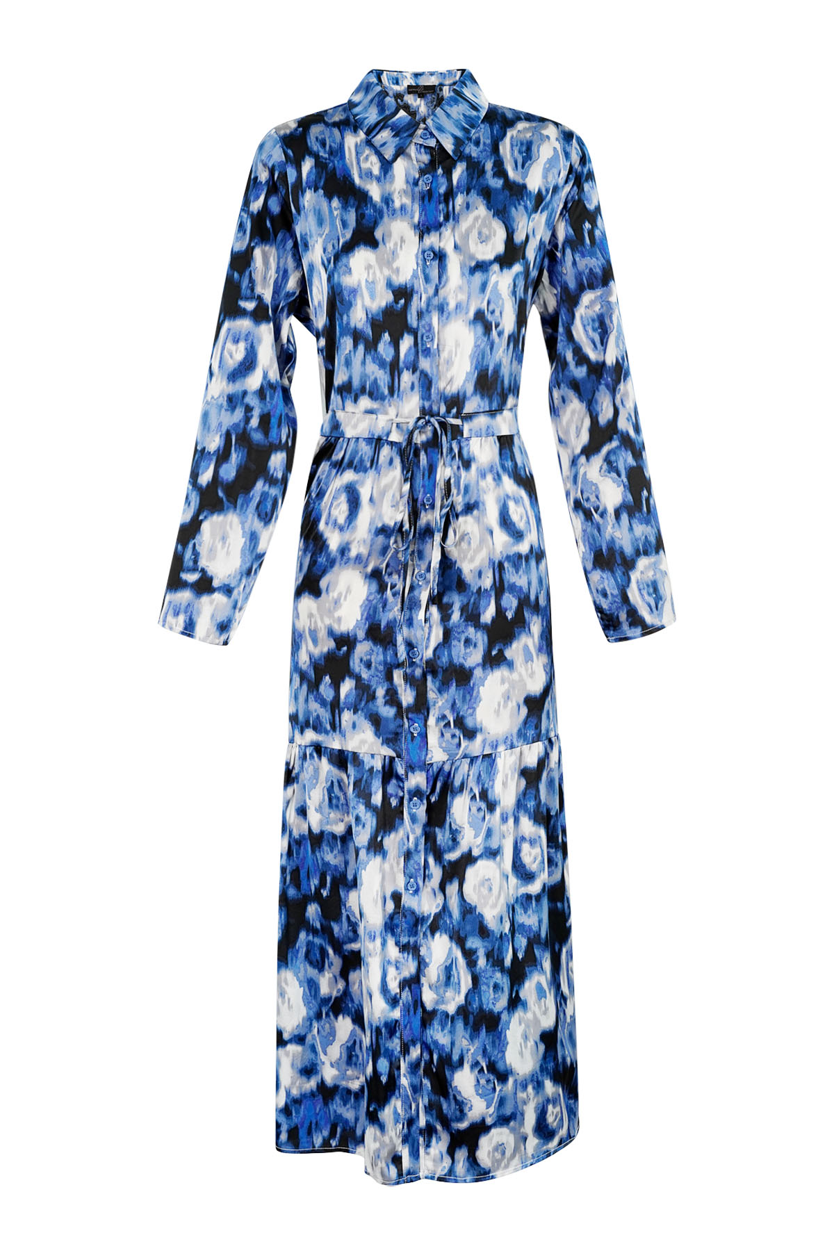 Robe longue imprimé fleuri bleu