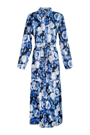 Robe longue imprimé fleuri bleu h5 