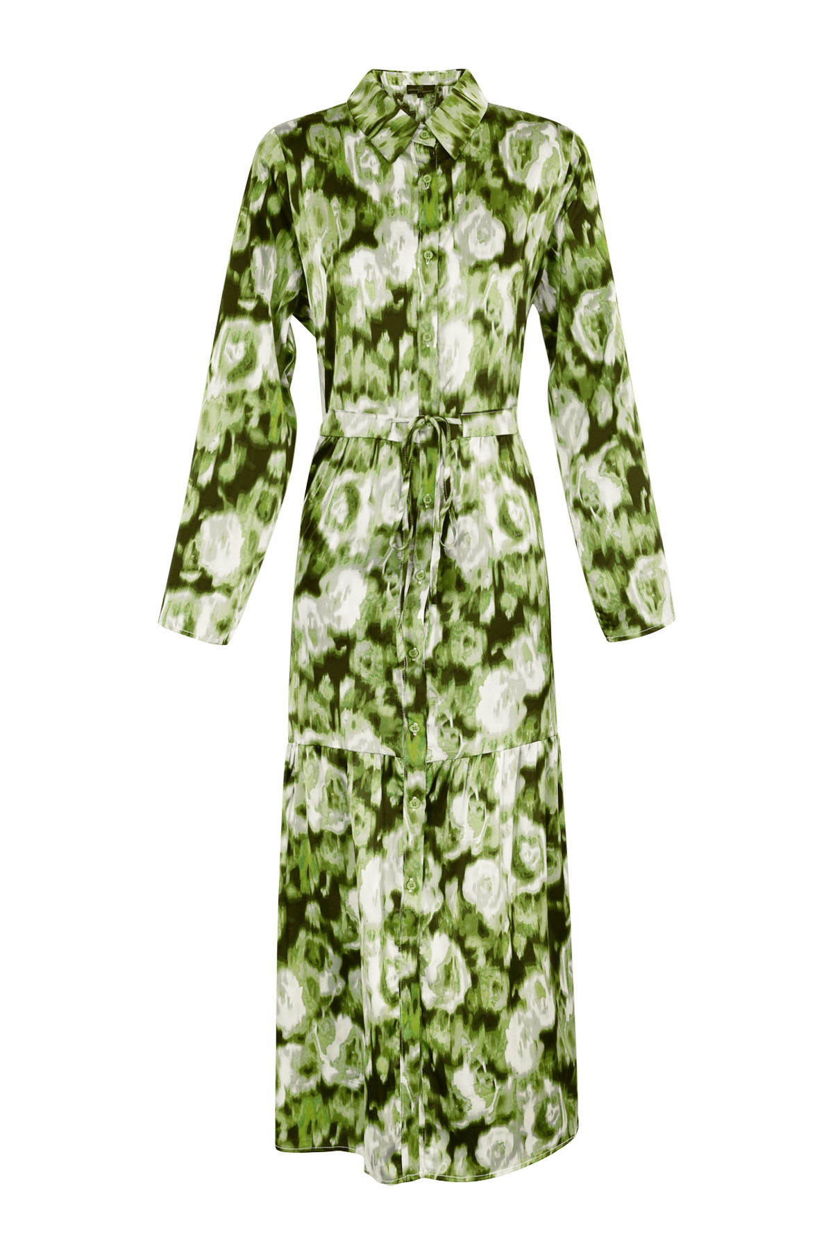 Maxi vestido estampado floral verde
