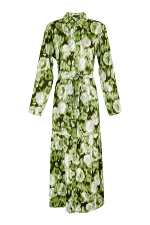 Maxi abito stampa floreale verde h5 
