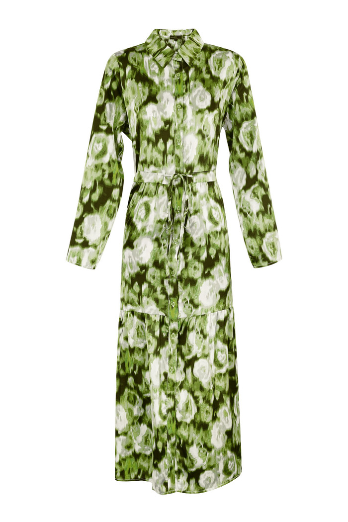 Maxi abito stampa floreale verde 