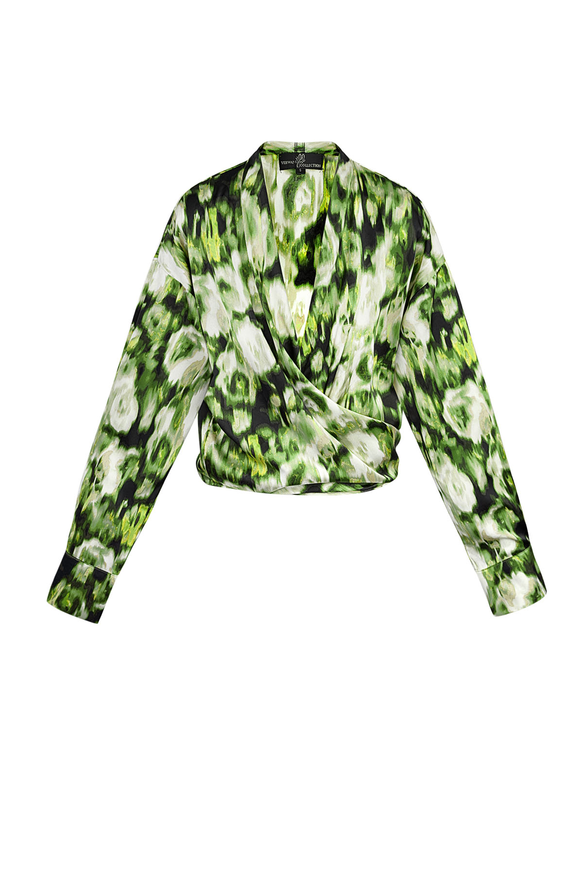 Wrap blouse tiger print - green