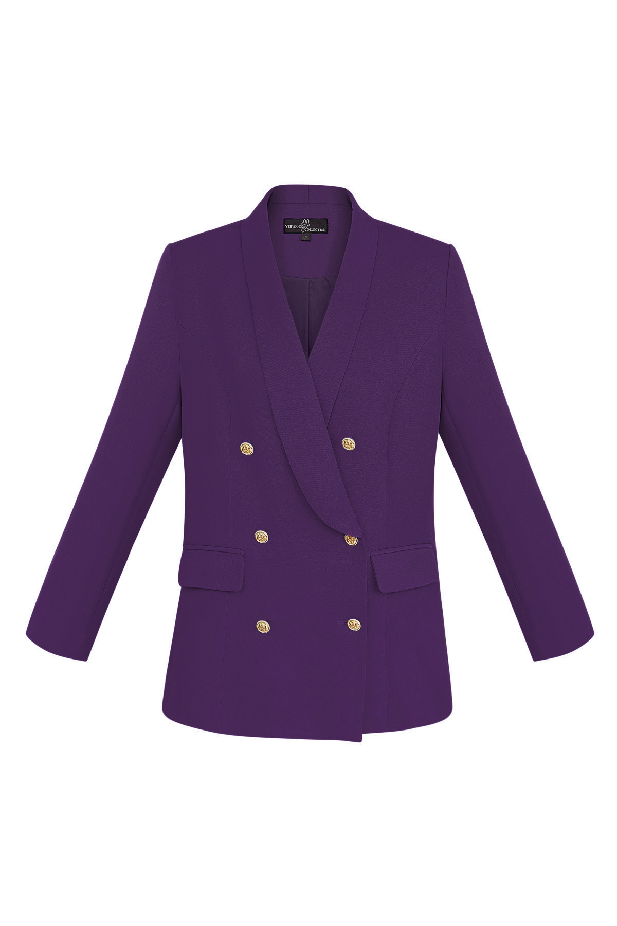 Oversized blazer gold buttons - purple