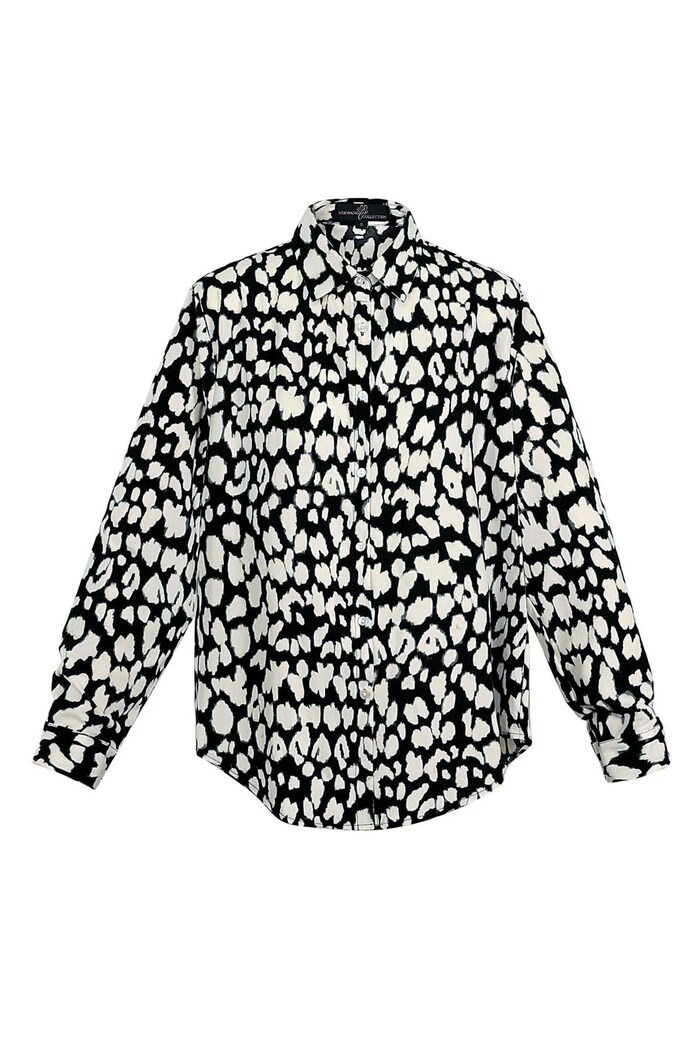 Blusa estampado leopardo blanco y negro 