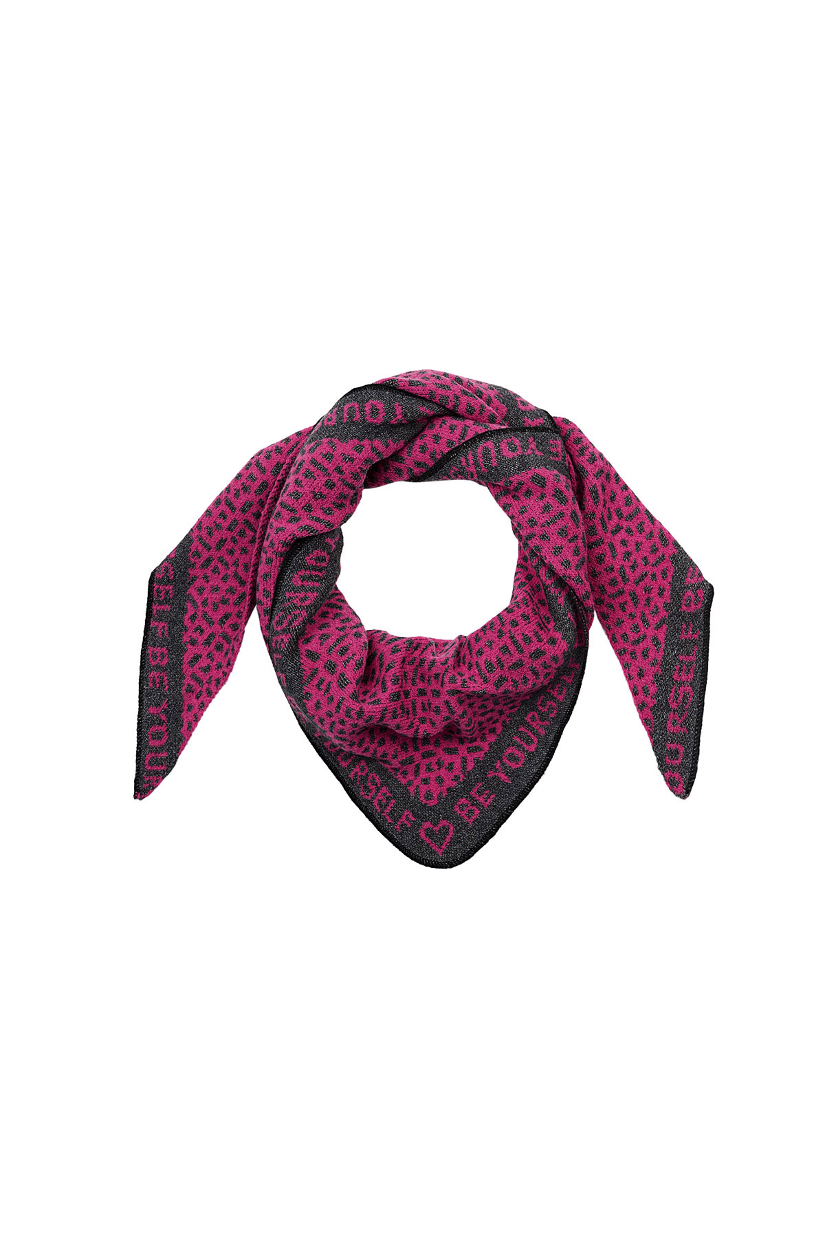 Colorful pointed scarf with text - pink h5 