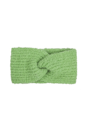 Knitted head warmer basic - green h5 