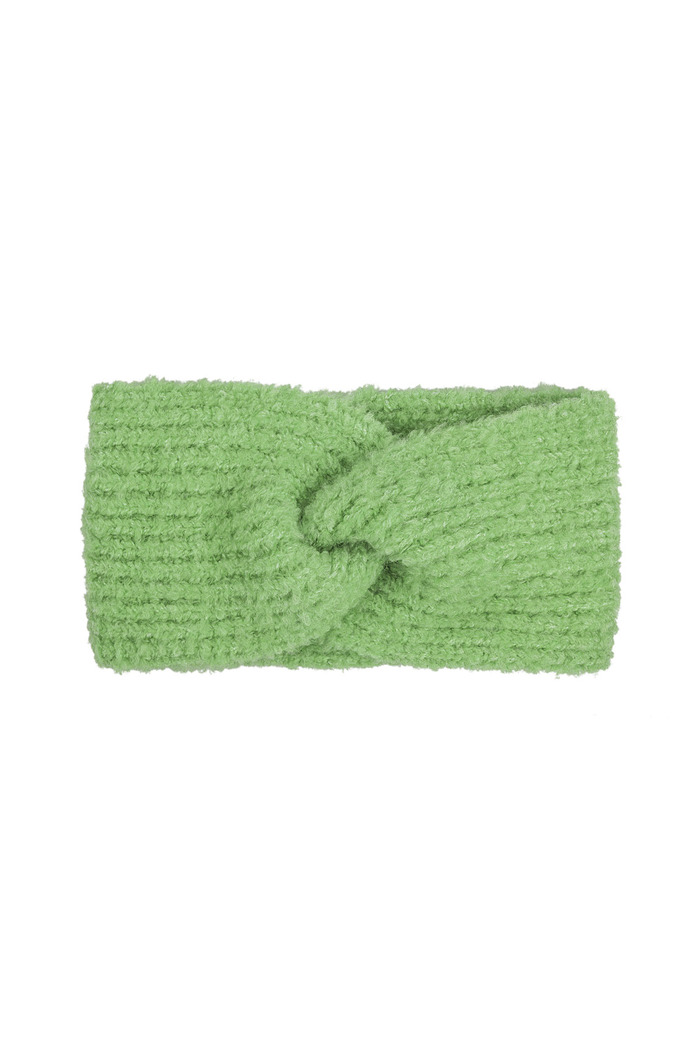 Knitted head warmer basic - green 