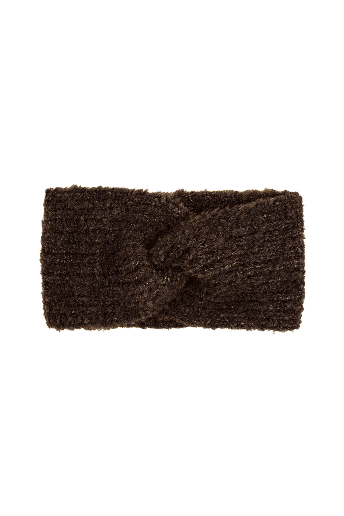 Knitted head warmer basic - brown h5 