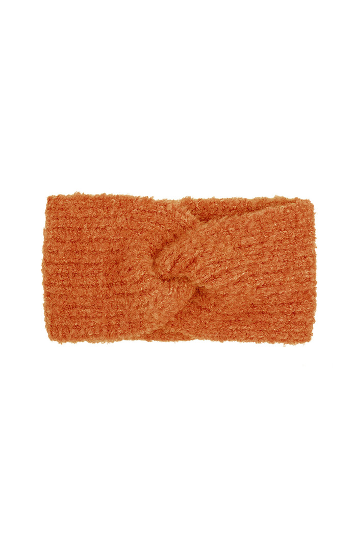 Knitted head warmer basic - orange 