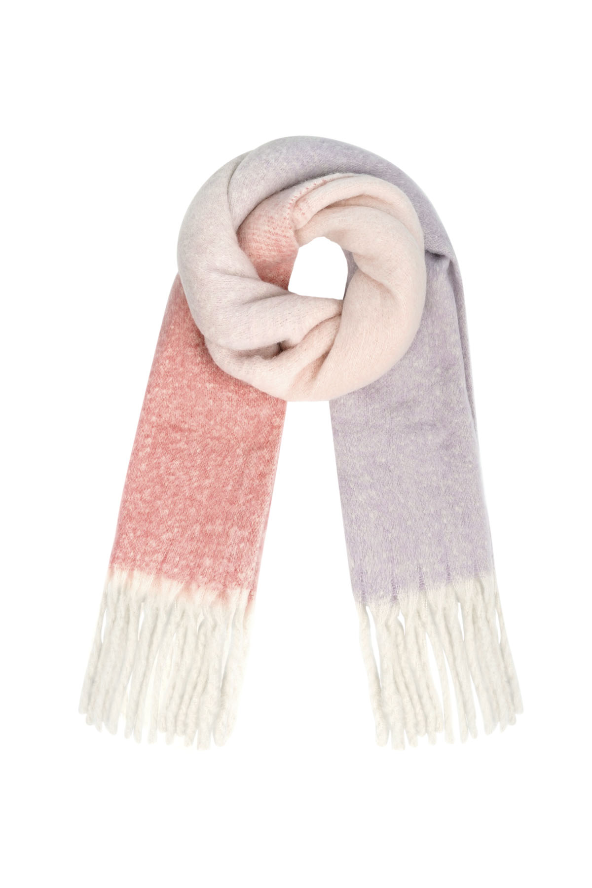 Colored basic scarf with strings - pink purple h5 