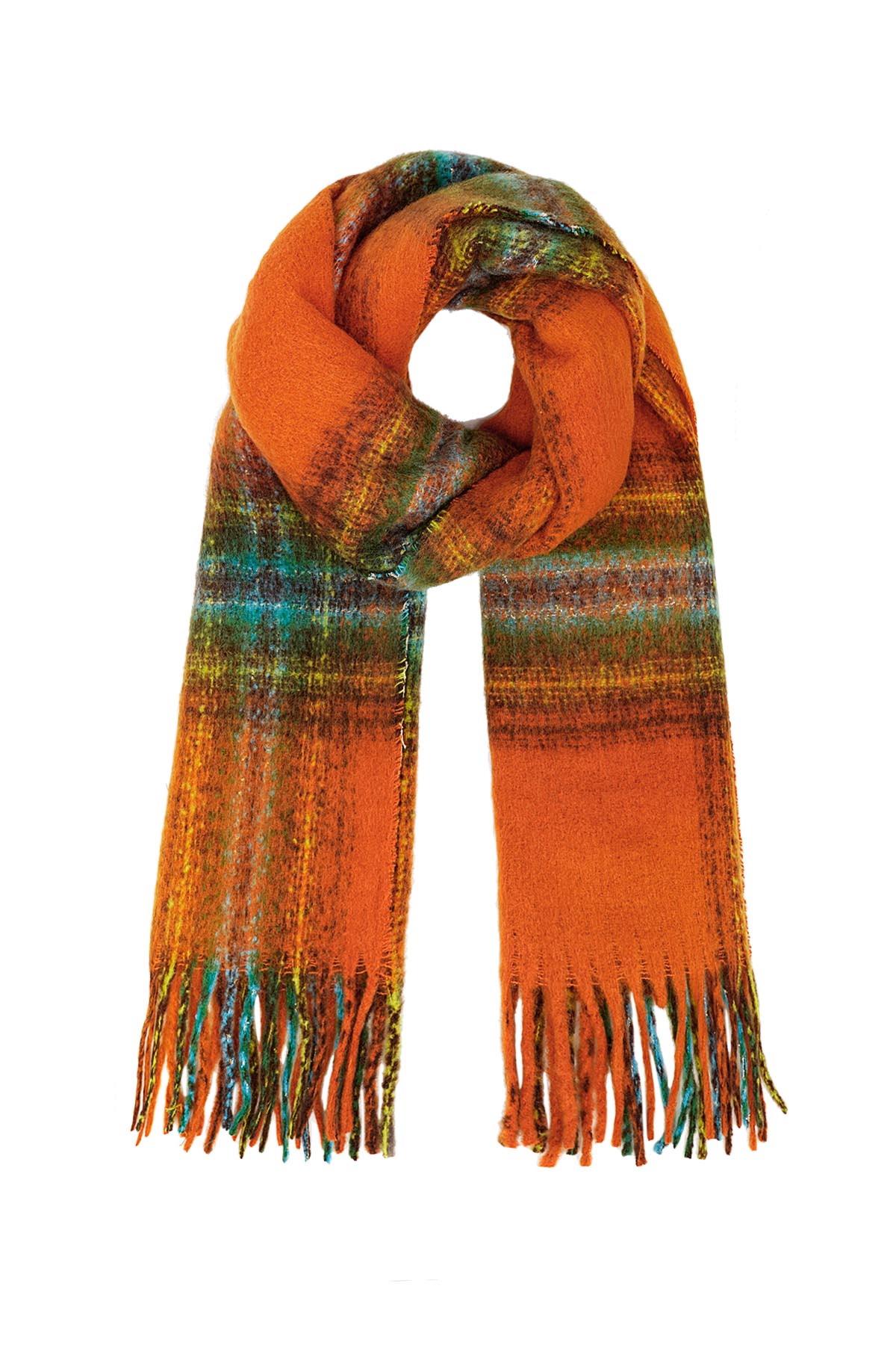 Scarf colorful stripe detail - orange